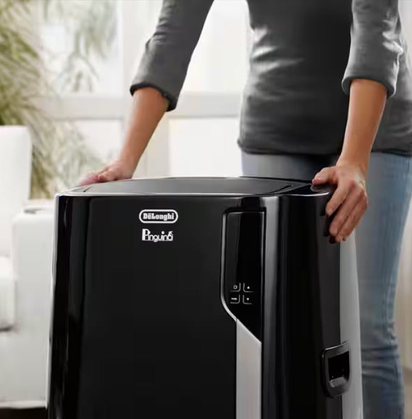 Artic Whisper 8,700 BTU (14,000 BTU ASHRAE) Portable Air Conditioner with Heat, Remote Control and Eco Real Feel Support Center, Cools 700 Sq. Ft. (Black)