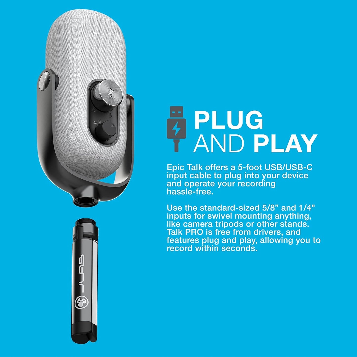 EPIC TALK USB 6.69" Microphone - White