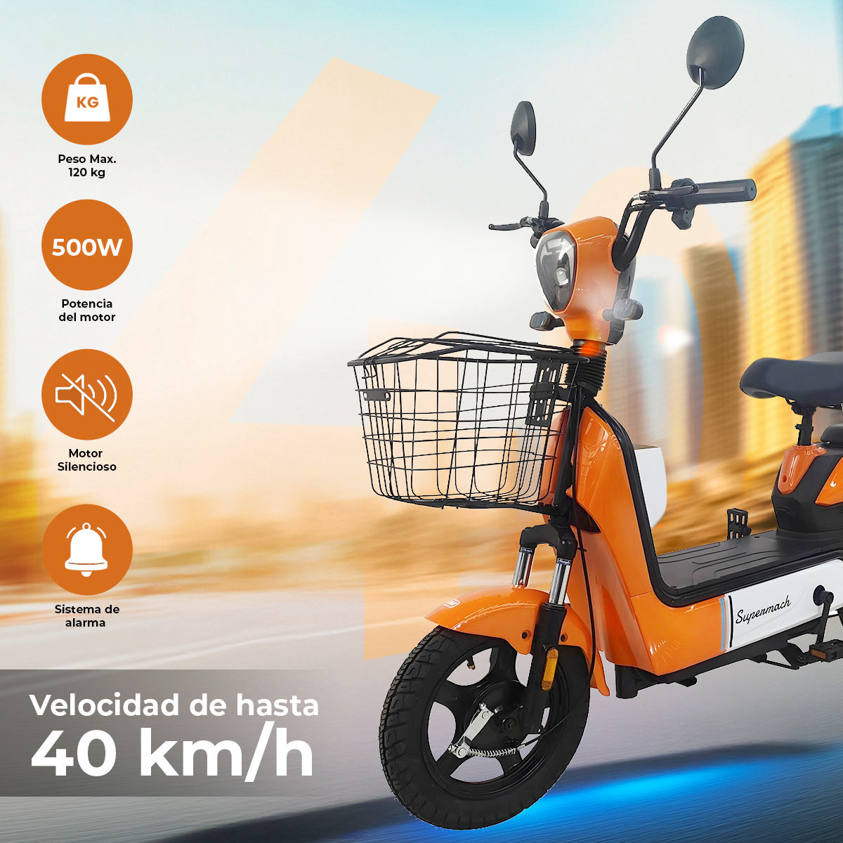 500w Electric Bike - Orange